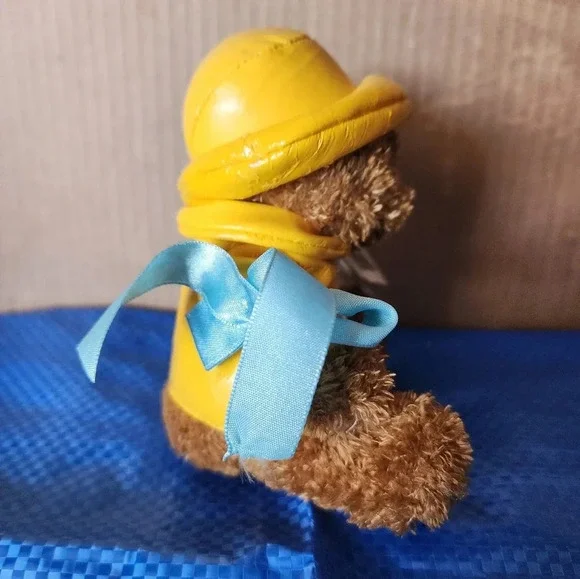 Vtg 2002 Paddington Bear Rainy Day Friends 5" Yellow Raincoat Bunny Buttons - Picture 4 of 7